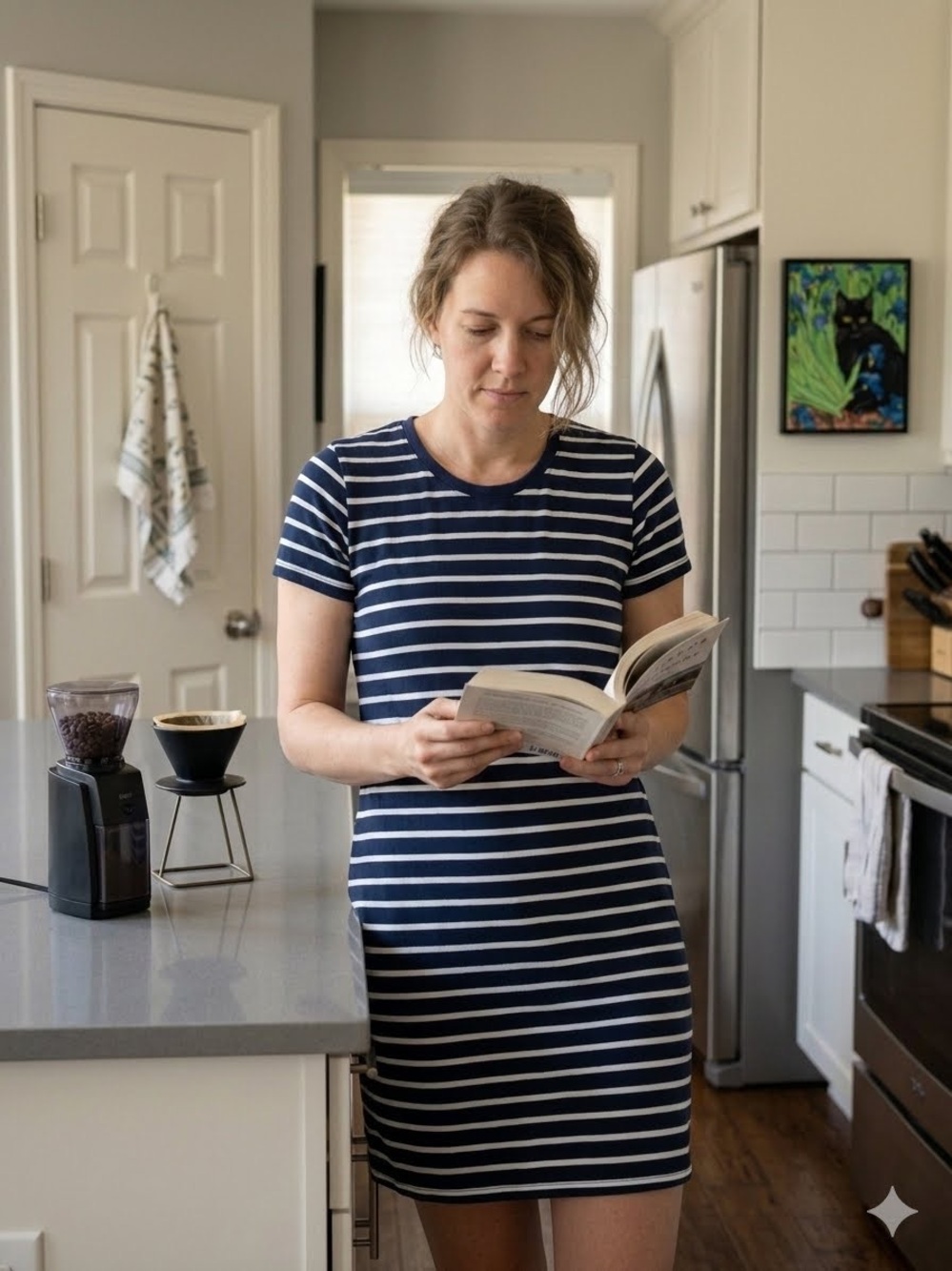 J. Crew Navy and White Striped Short Sleeve Mini Dress/ Nightgown
